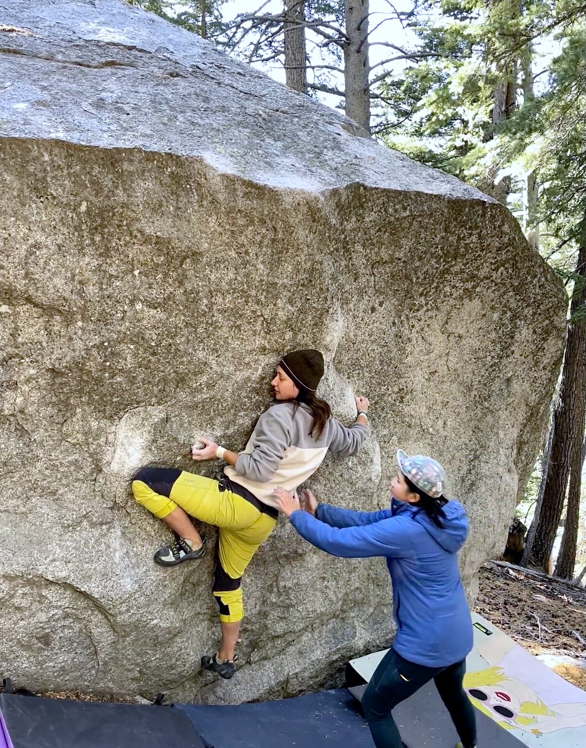 You know you're a granite climber when you full-crimp the shit out of a tiny crystal on a sloper! Slopers and Dopers v4
